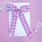 Personalized Pink Gingham Long Tailed Bow