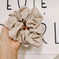 Beige Knit Oversized Scrunchy