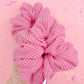Taffy Pink Ribbed Oversized Scrunchy