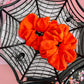 Orange Daisy Flocked Scrunchy