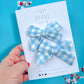 Blue Gingham Small Pigtails Pinwheel