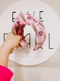 Pink Chiefs Knotted Headband for Girls & Women