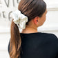 Gray Sweatshirt Neutral Scrunchy