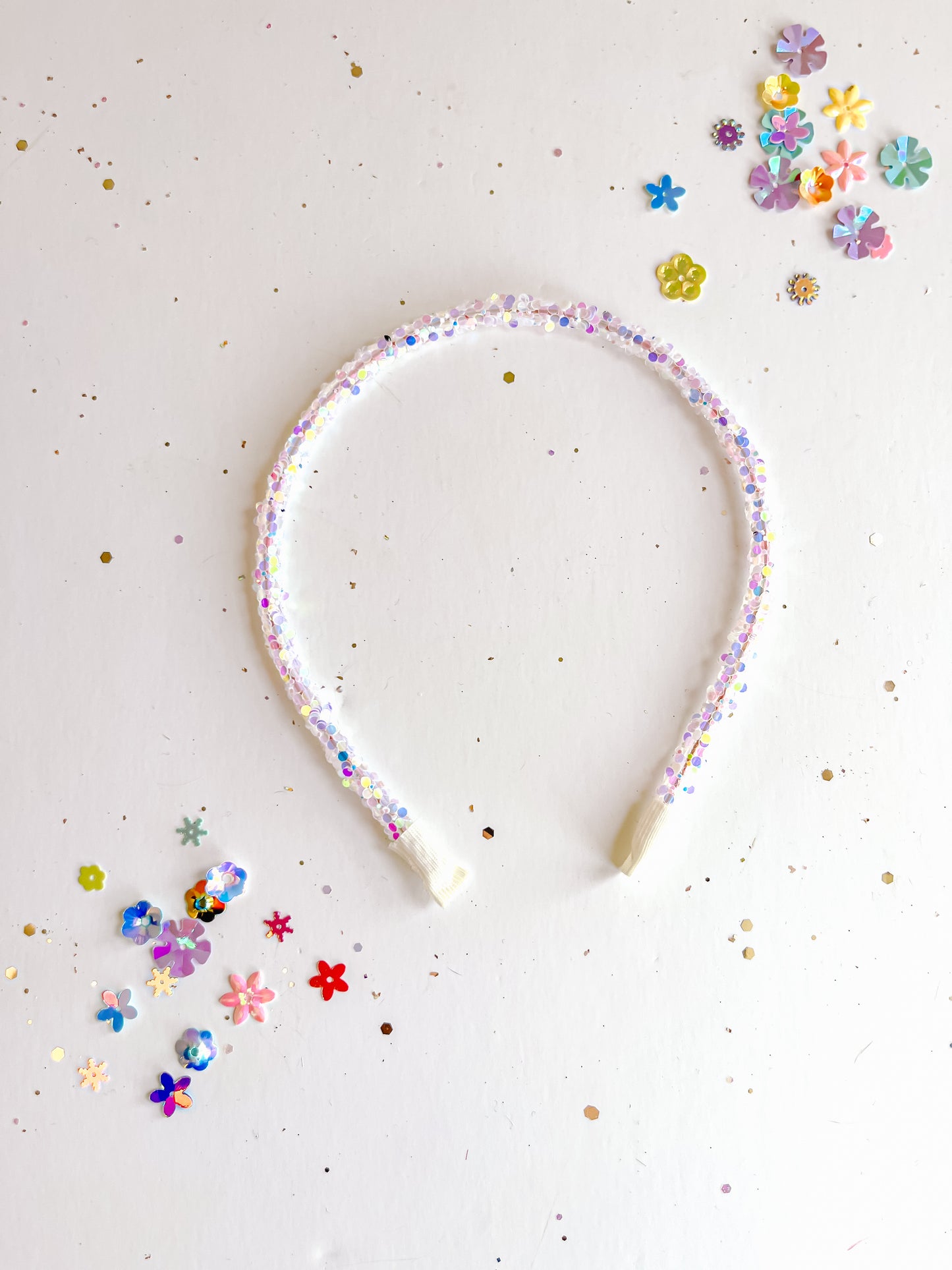 Chunky White Sparkle Glitter Headband