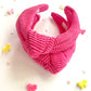 Candy Pink Ribbed Knotted Headband