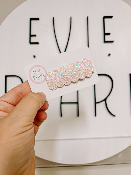 Light Pink Glitter Snap Clip