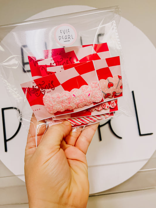 Surprise Class Valentine Snap Clip Gift Bundles