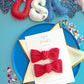 Red Ribbed Knot Bow Pigtails