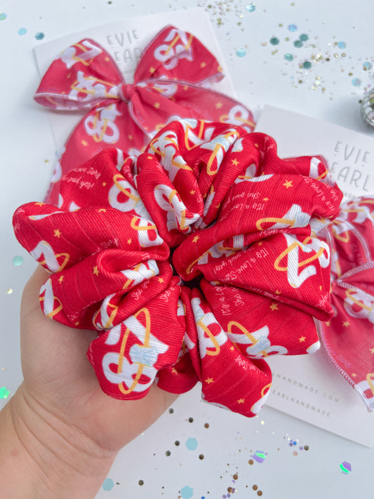 Red 87 Ring It’s a Love Story Say Yes Oversized Scrunchy
