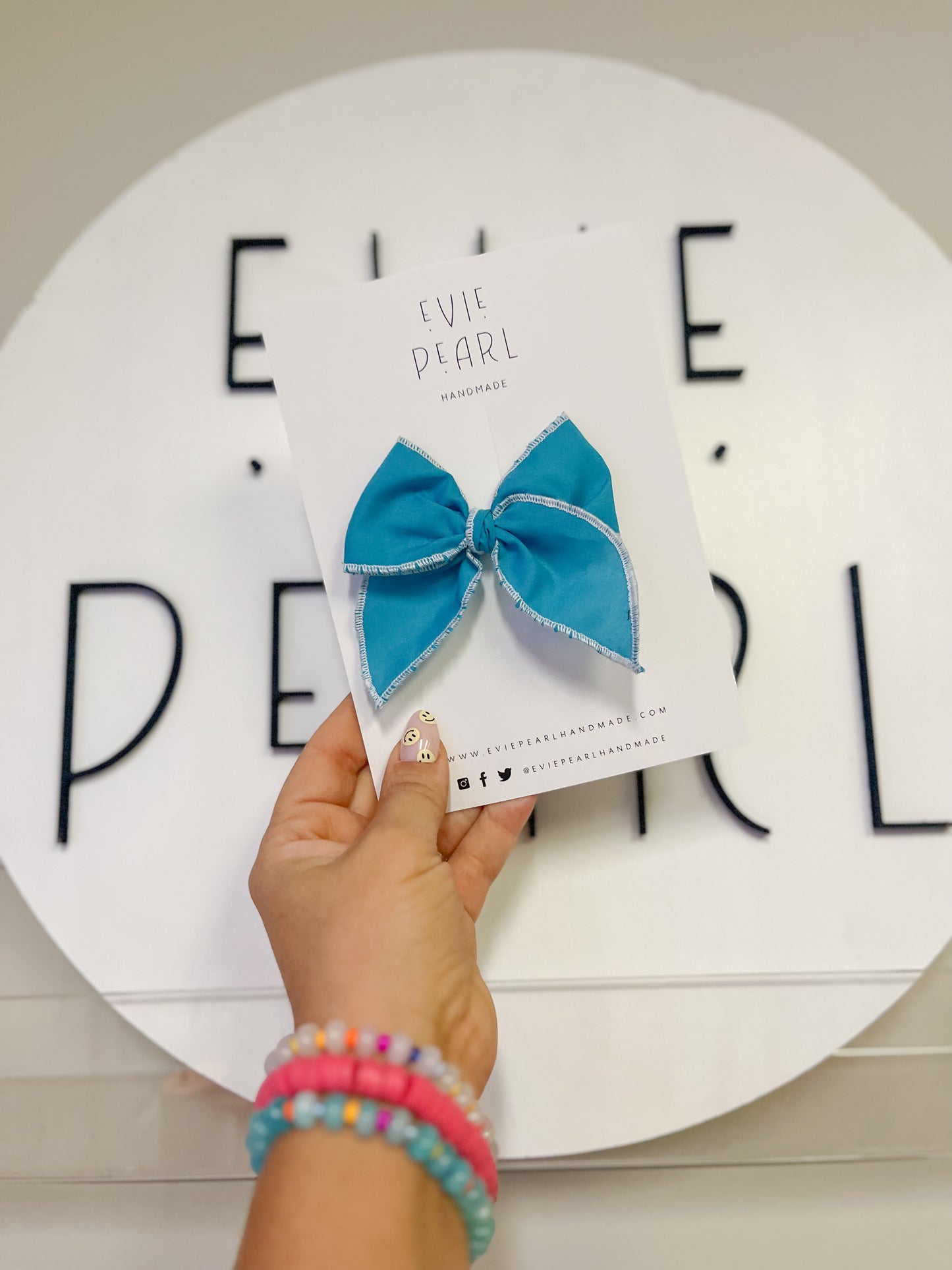 Teal Small Bow