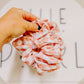 Peachy Pink Checkered Oversized Scrunchie