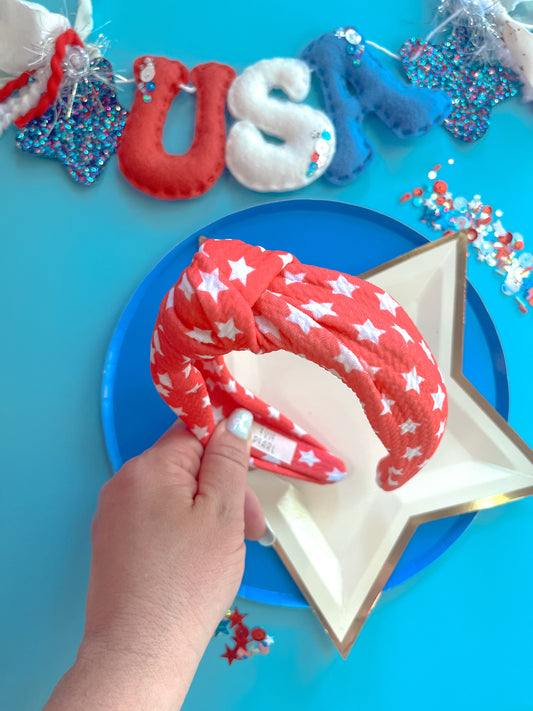 Red Star Knotted Headband