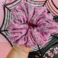 Pink Spider Web Oversized Scrunchy