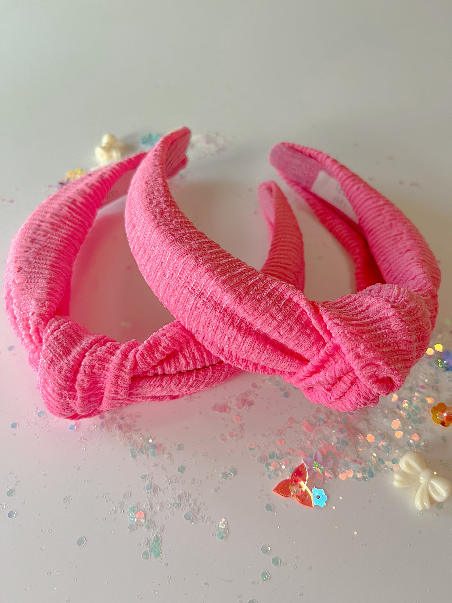 Pink Crinkle Knotted Headband for Girls & Women