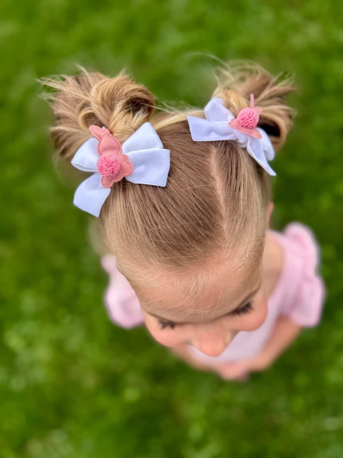 Blue Bunny White Velvet Pigtail Bows