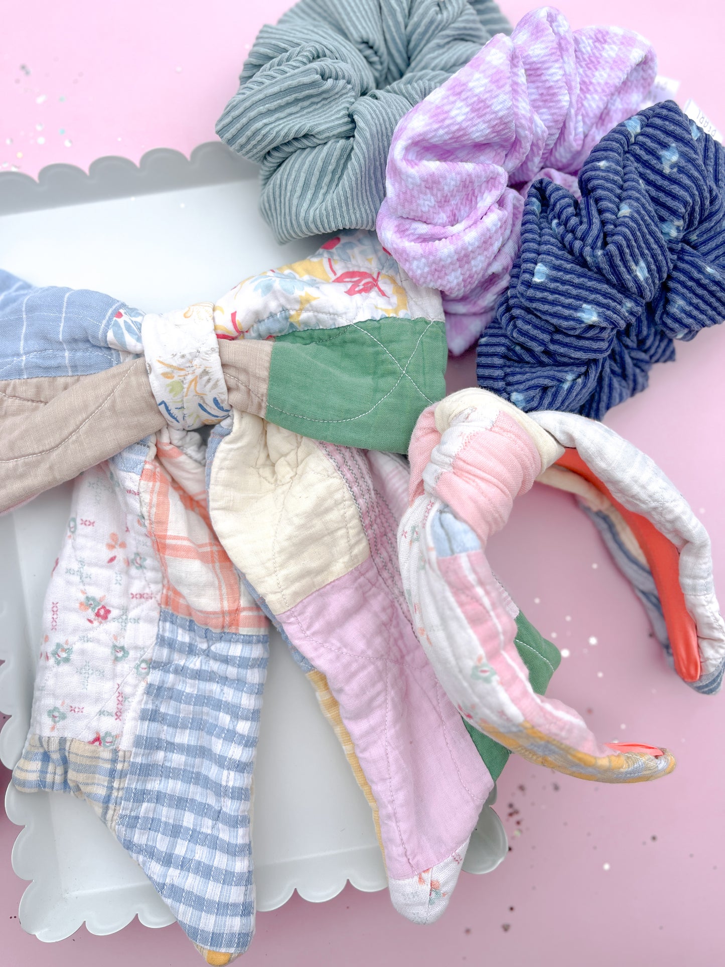 Spring Heirloom Quilted Knotted Headband