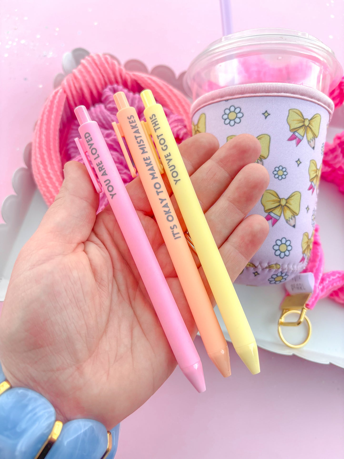 Inspiration Pens for Teachers- Pink, Peach & Butter Yellow