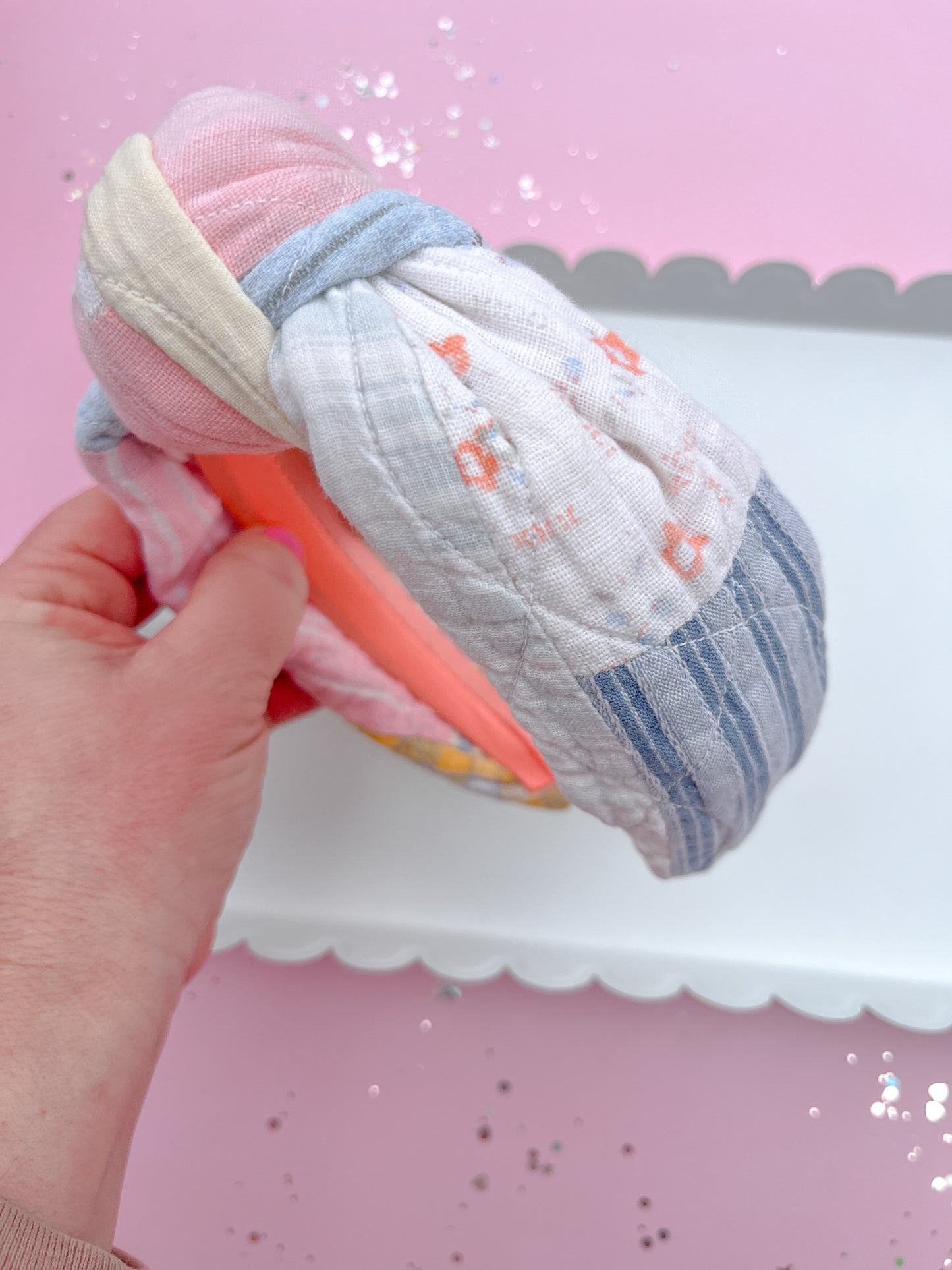 Spring Heirloom Quilted Knotted Headband