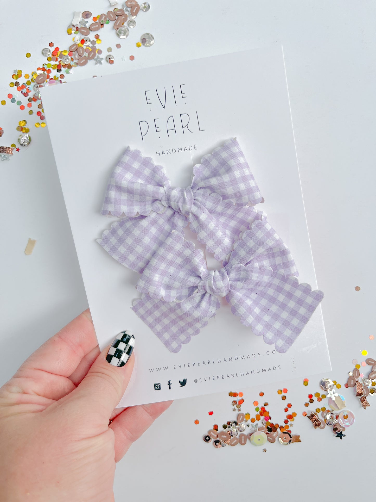 Purple Plaid Small Pigtail Bows