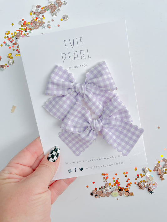 Purple Plaid Small Pigtail Bows