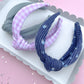 Pink Gingham Knotted Headband