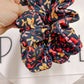 Black Red Gold Bows Scrunchy