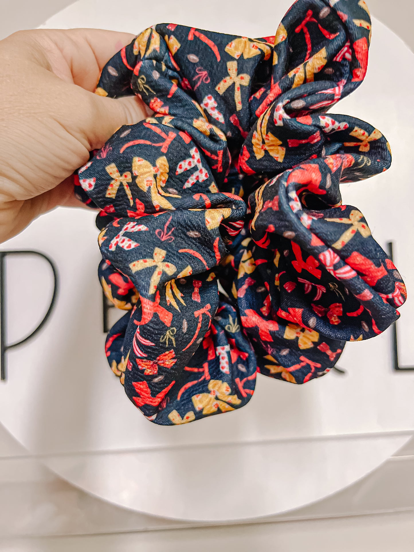 Black Red Gold Bows Oversized Scrunchy R2S