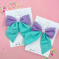 Teal & Purple Colorblock Medium Sailor Bow