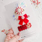 Red Peppermint, Red Bow, Red Glitter Gingerbread Man Hair Clip Set