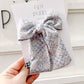 Blue Aztec Longtailed Hair Bow