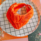 Orange|Daisy Flocked Knotted Headband for Girls & Women