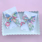 Hand Embroidered Floral Medium Sailor Hair Bow-READ DESCRIPTION