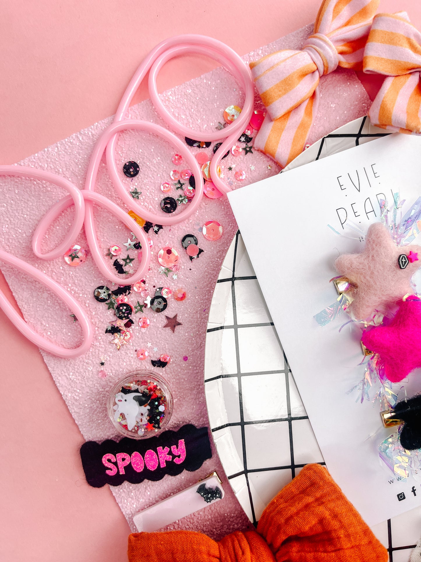 Peach Pink Stripe Pinwheel Pigtails