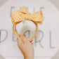 Gold Checkered Bow Headband for  Girls