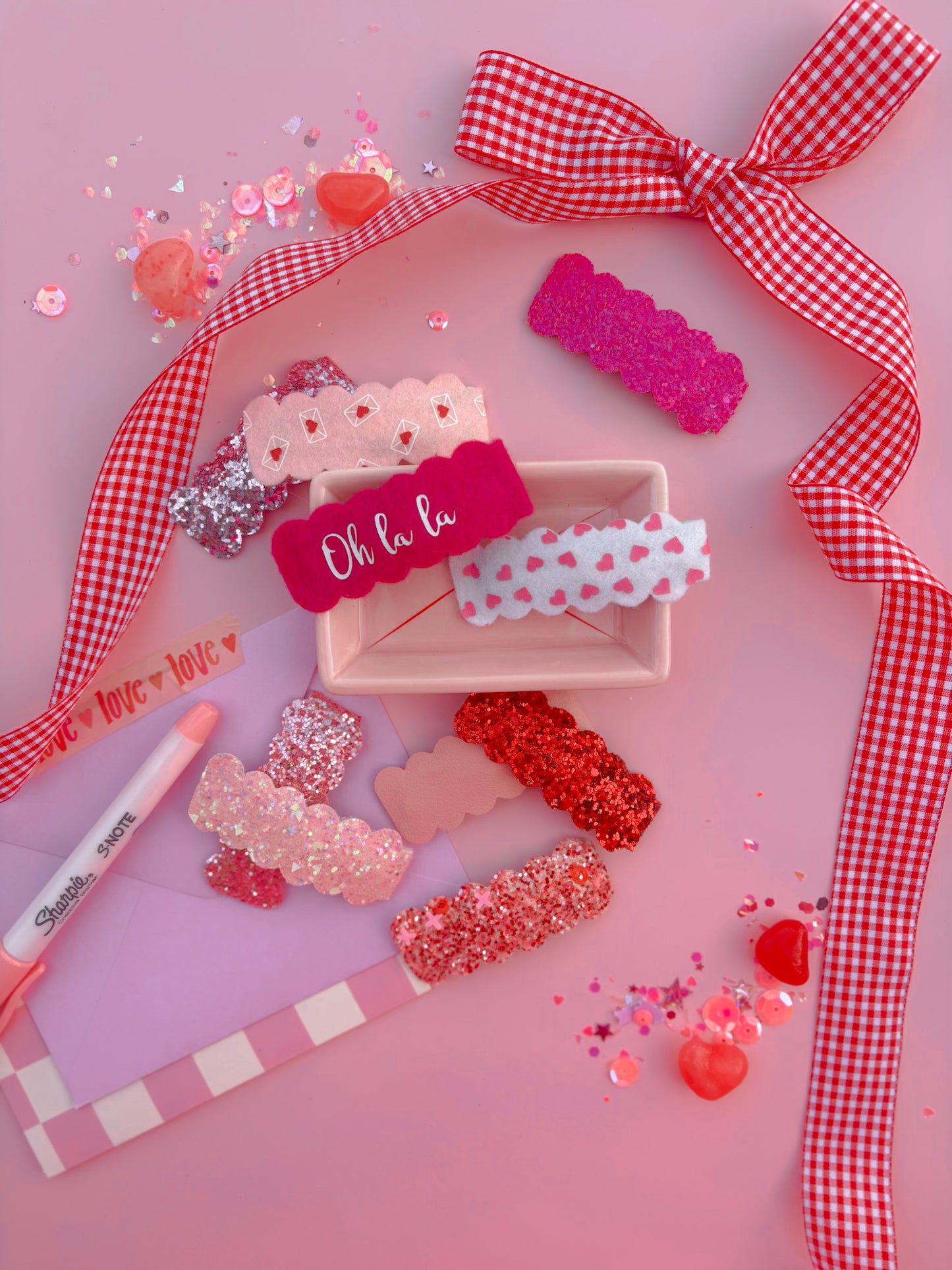 Red Glitter Snap Clip