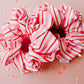 Pink Red Striped Oversized Scrunchie