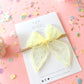 Small Lemon Lace Swiss Dot Bow on Nylon Headband