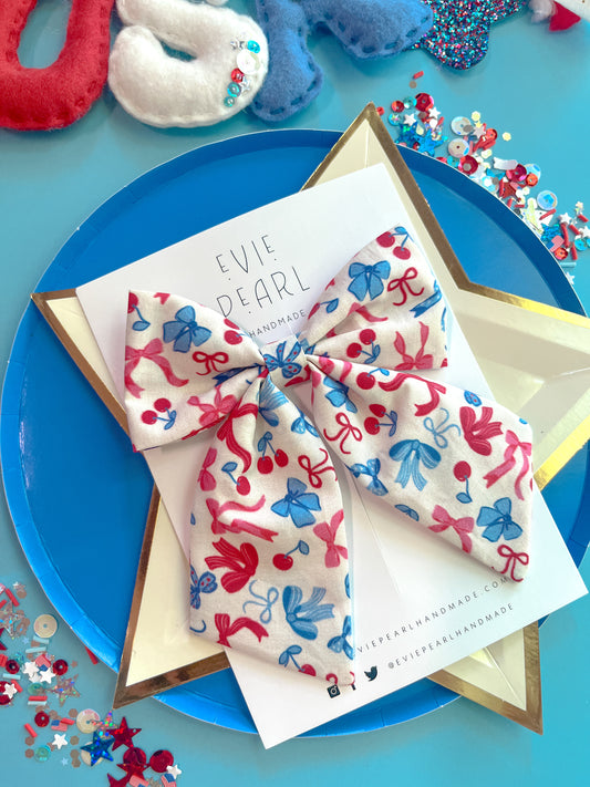 4th of July Bows on Bows Medium Sailor Bow