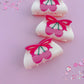 Pink Cherry Bow Medium Claw Clip