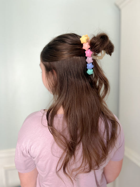 Rainbow Star Large Claw Clip