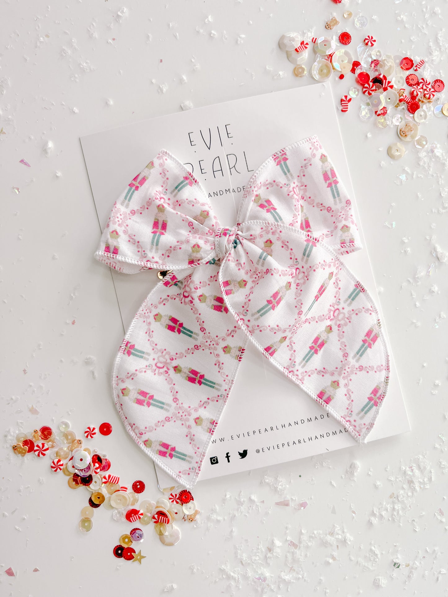 White Nutcracker Bow