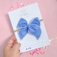 Small Blue Dash Bow On Nylon Headband