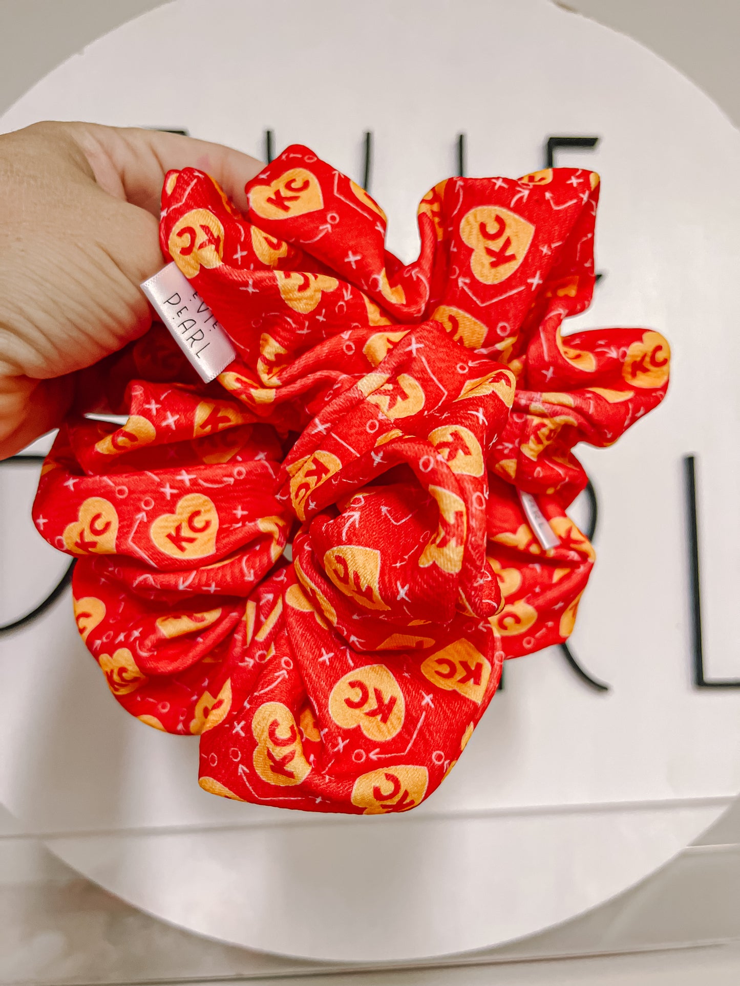 Red KC Heart Oversized Scrunchy R2S