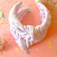 Pinkish Lilac Checkered Knotted Headband