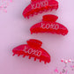 Red XOXO Medium Claw Clip