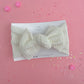 Crisp White Baby Bow Turban