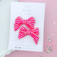 Pretty In Pink Stripe Small Pinwheel Pigtail Bows