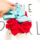 Teal & Red colorblock Oversized Scrunchie