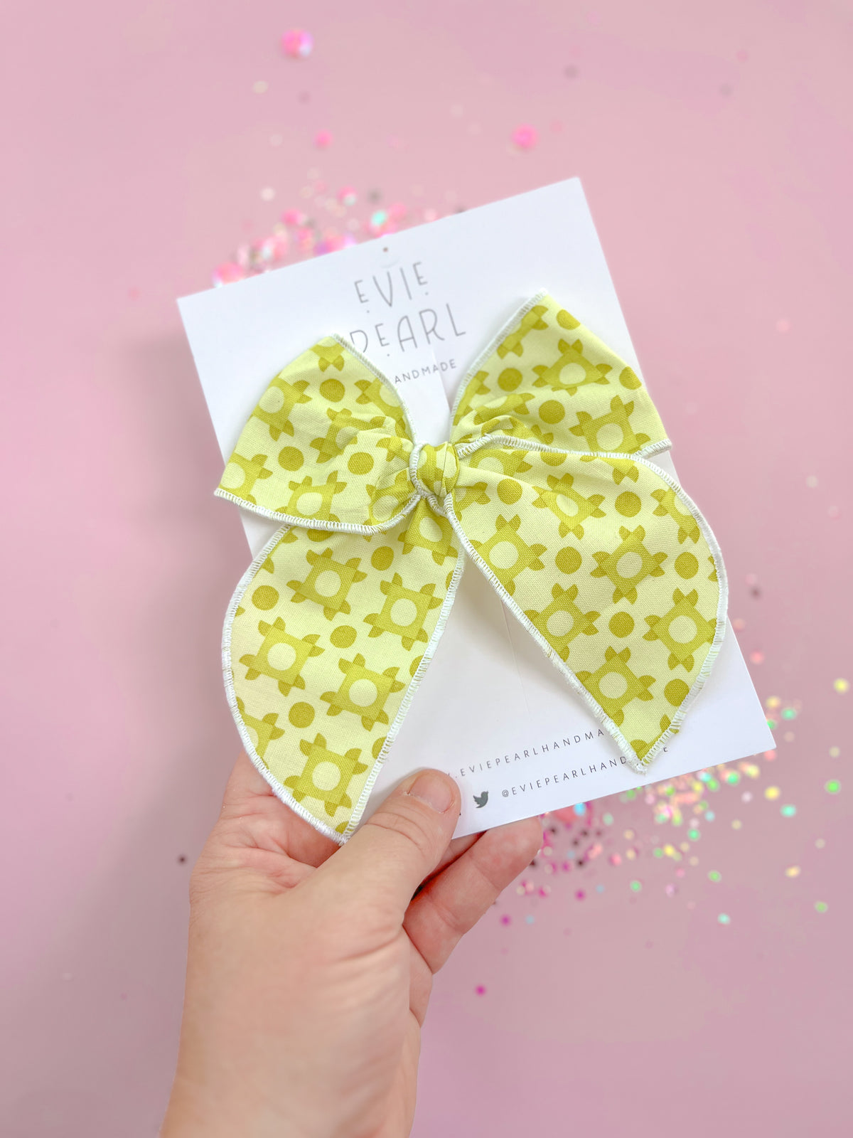 Oversized Lime Quilt Bow