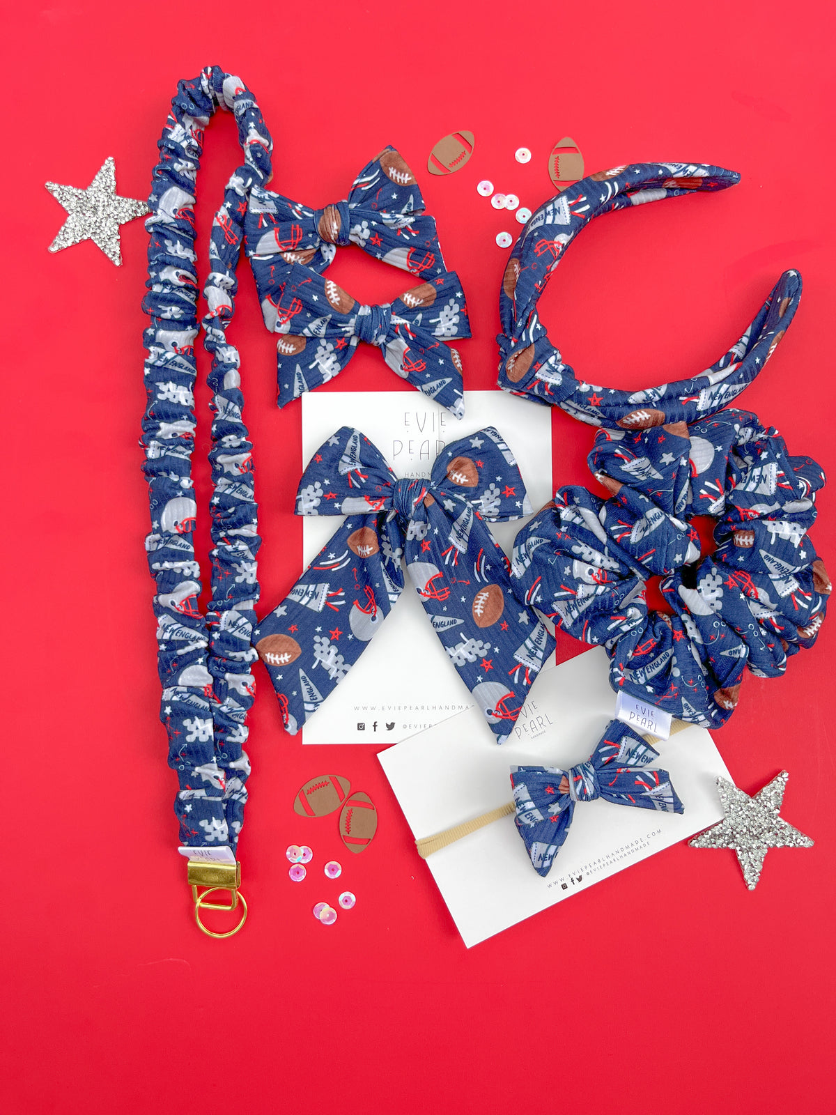 New England Patriots Hair Accessories | Bows, Scrunchies & Headbands